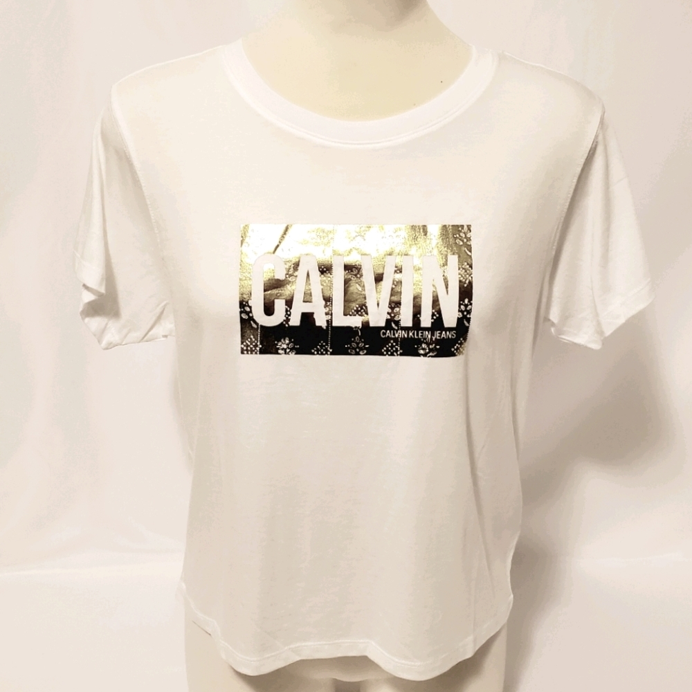 Calvin Klein Jeans Gold Block-In Logo Tee